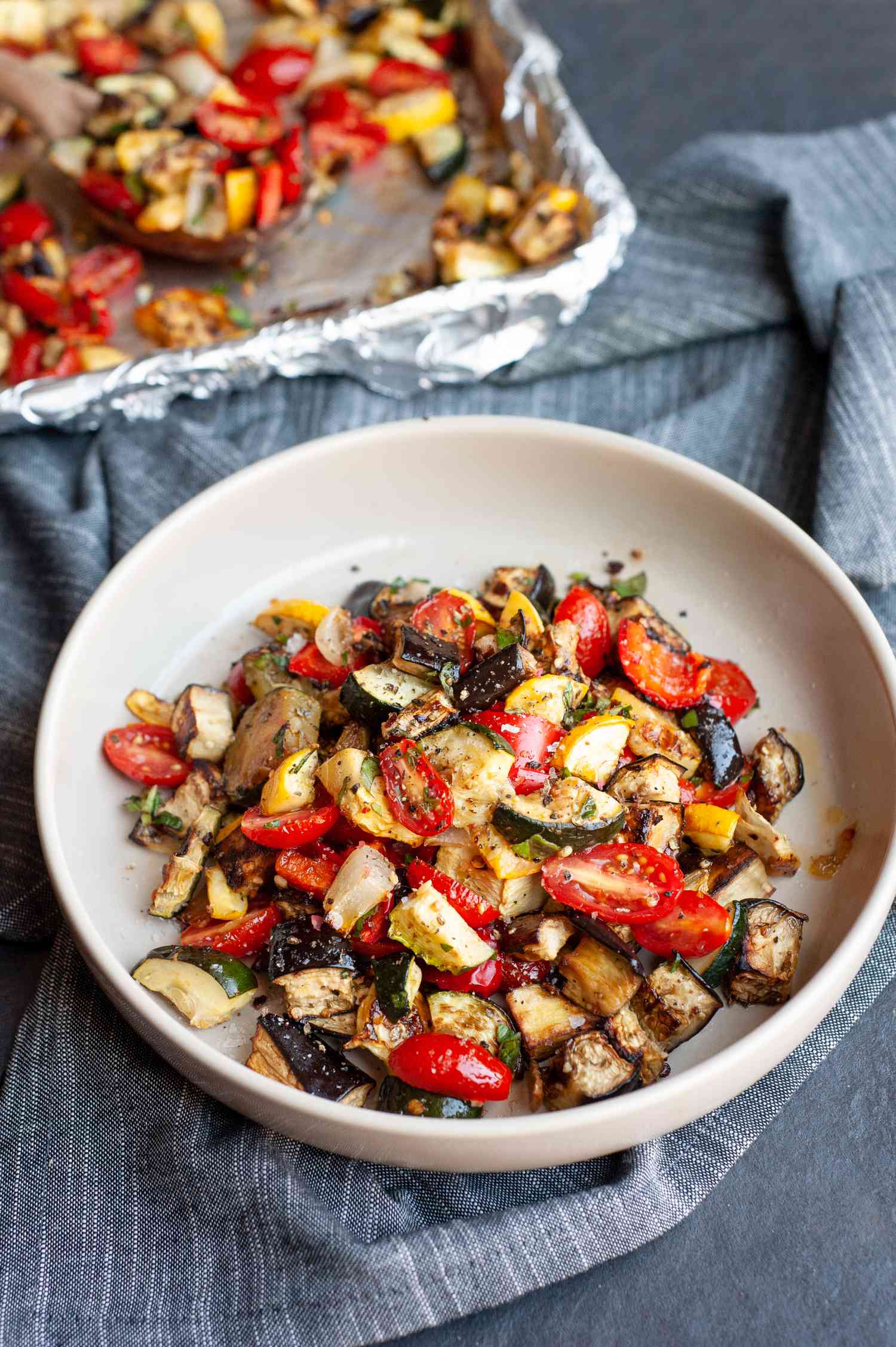 Sheet Pan Ratatouille in a Bowl
