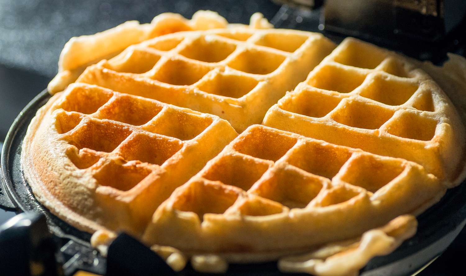 waffle in a waffle maker