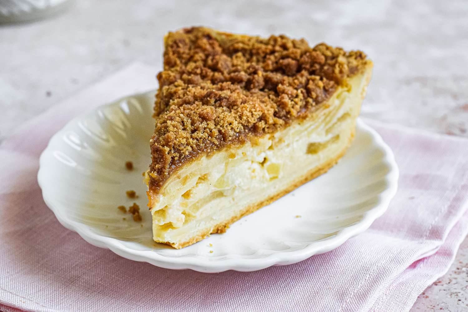 Portion Size of Sour Cream Apple Pie on Plate