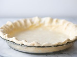 Uncooked All-Butter Pie Crust (Pate Brisee) in a Pie Pan 