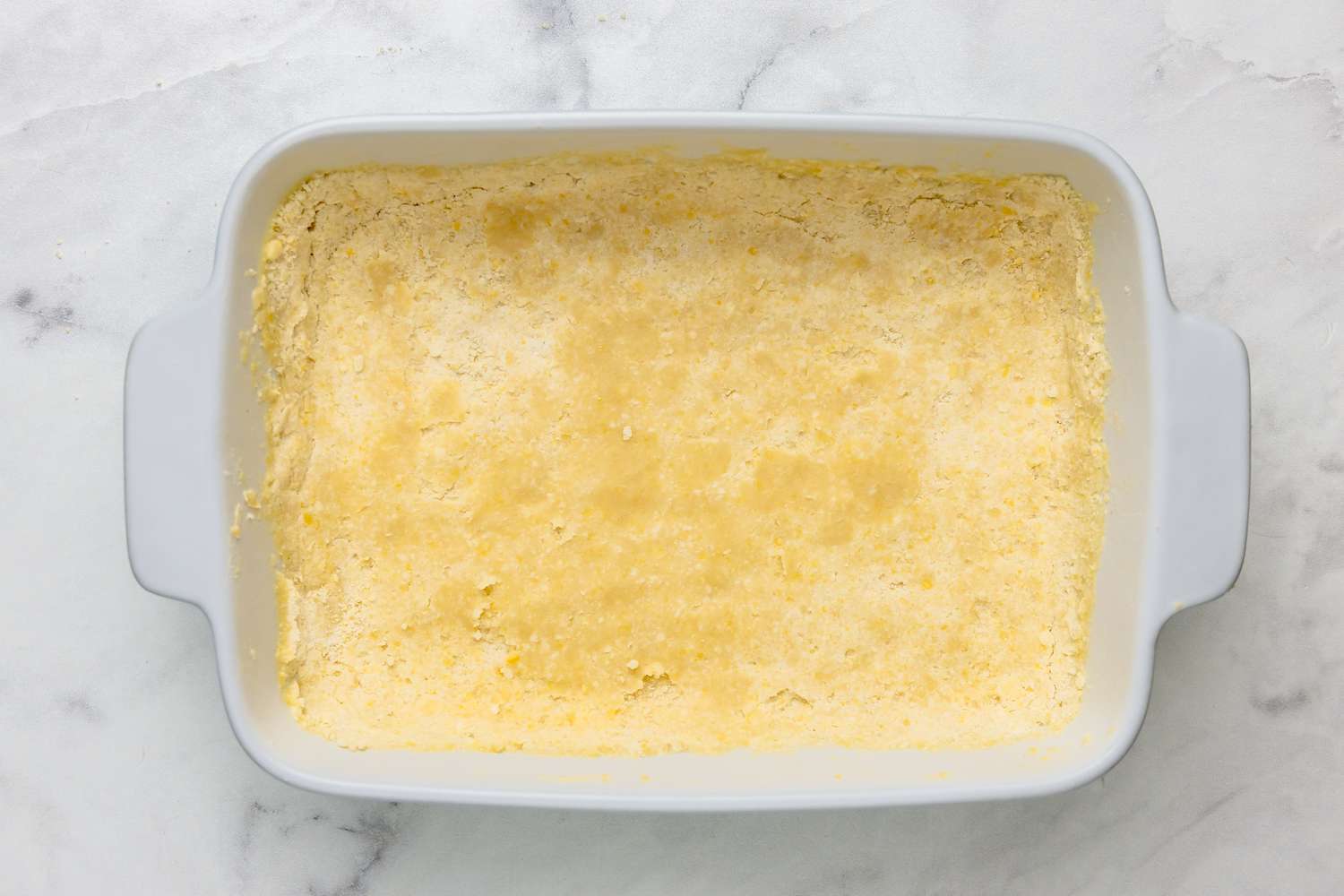 Lemon Bar Crust in Baking Dish