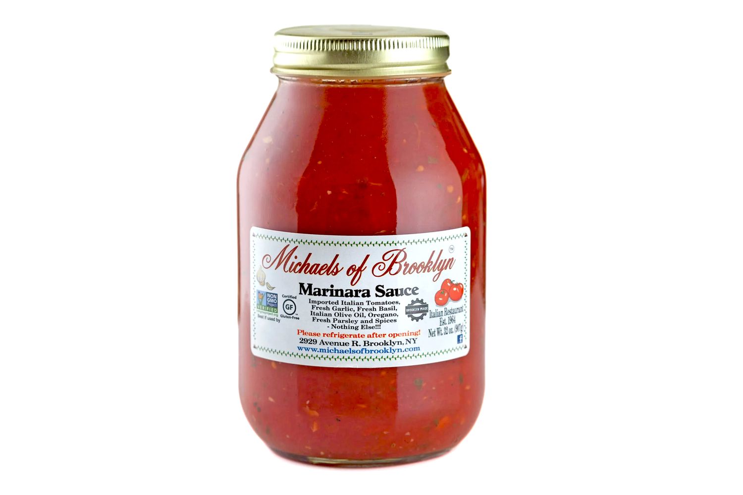 Jar of Michaels of Brooklyn Marinara Sauce