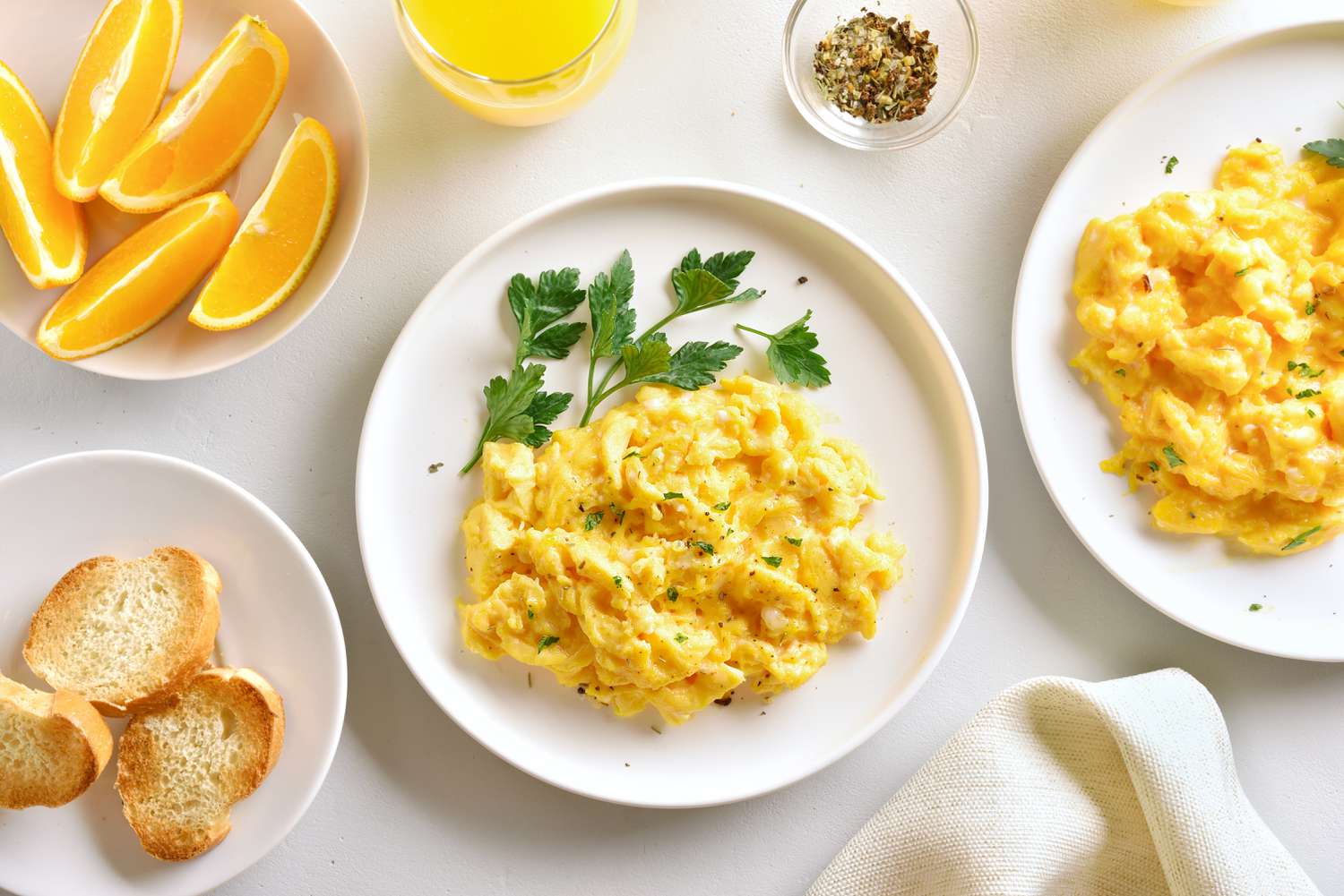 scrambled eggs on a plate