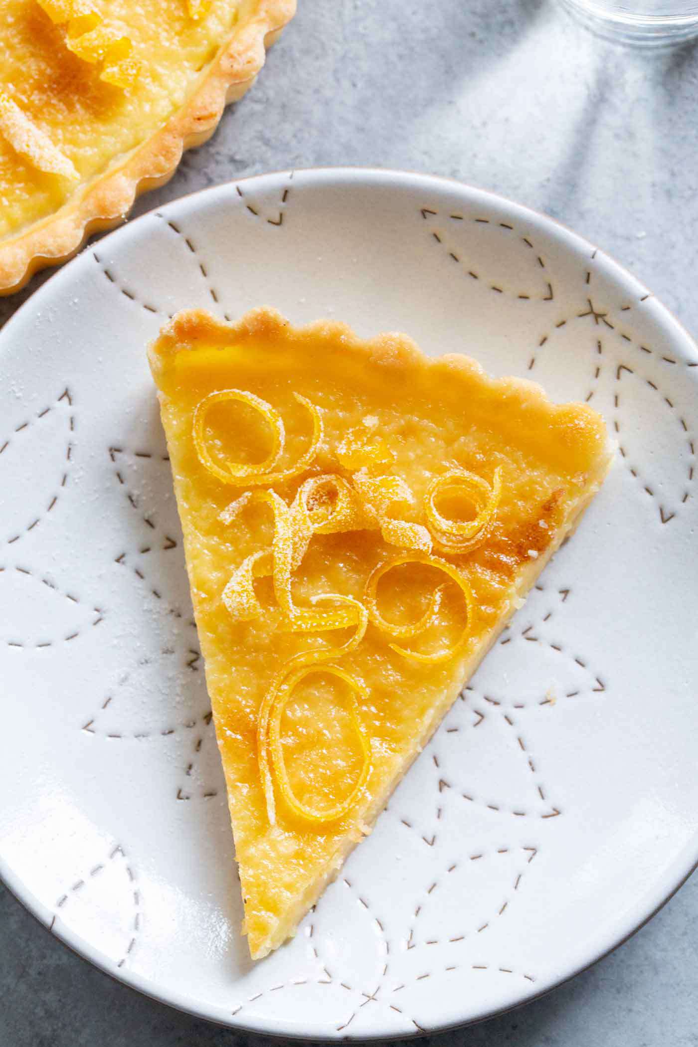 Lemon Tart with candied lemon peel