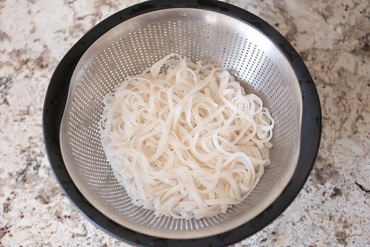 Quick Beef Pho cook the noodles