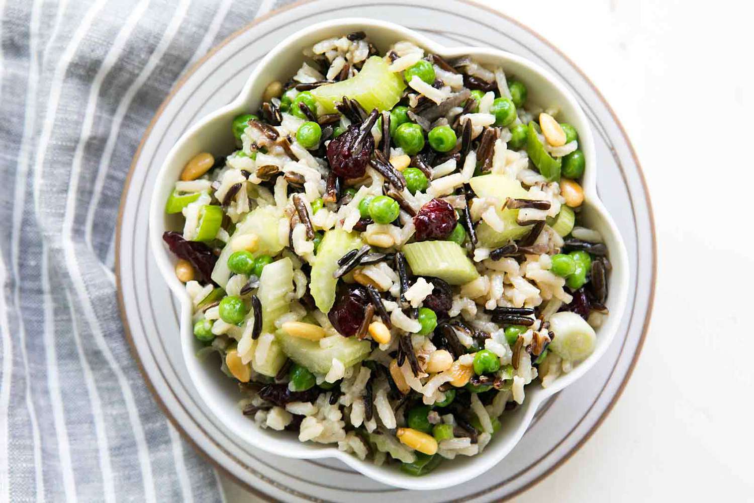 wild rice salad with cranberries and celery