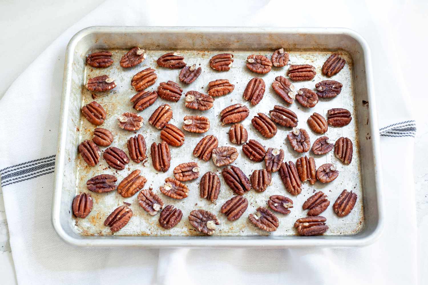 Toasted Pecans on a Tray