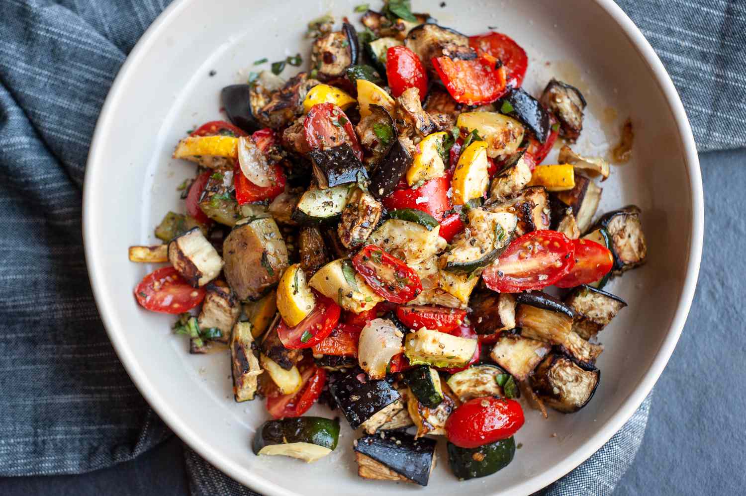 Sheet Pan Ratatouille in a Bowl