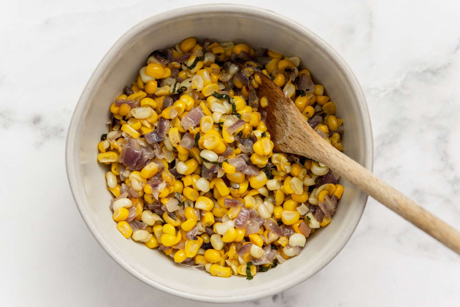Cooked Corn in Bowl for Bruschetta Recipe