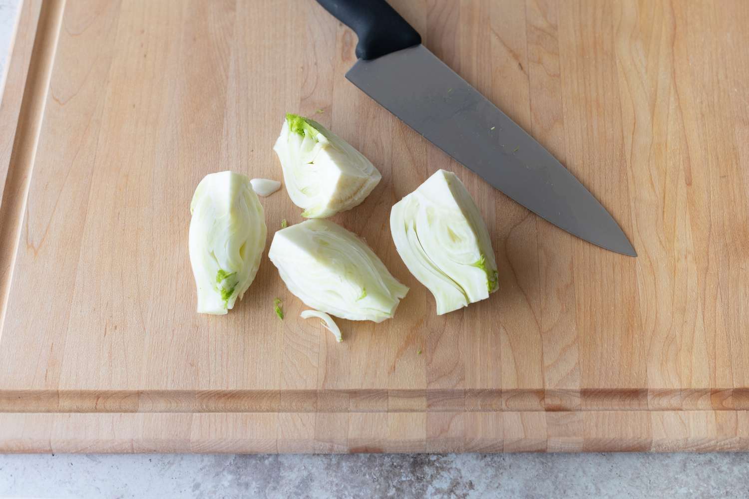 Fennel bulb cut into quarters