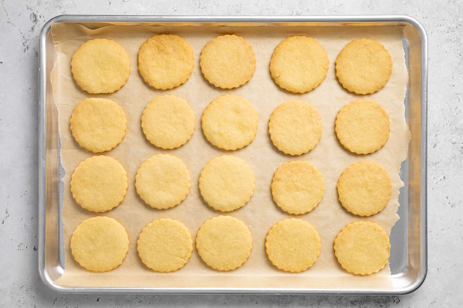 Tray of Cooked Classic Shortbread Cookie
