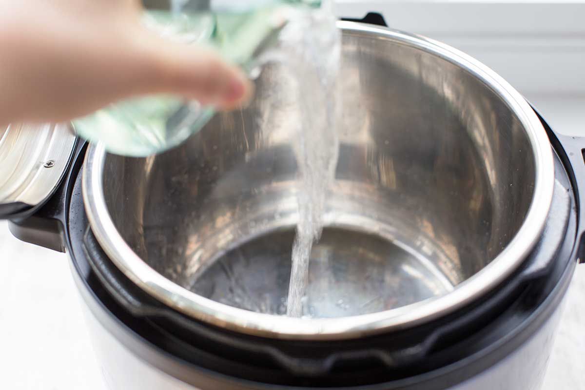 add water to the instant pot insert before adding the potatoes for mashed potatoes