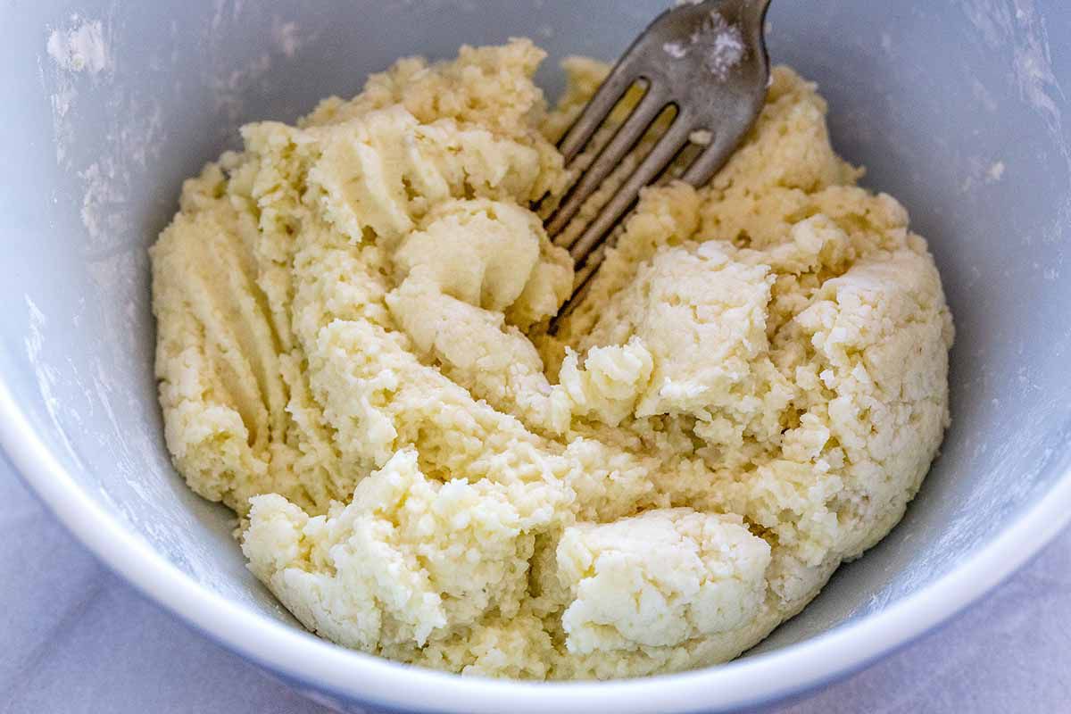 Vegan Cauliflower Gnocchi Recipe mix the dough with a fork