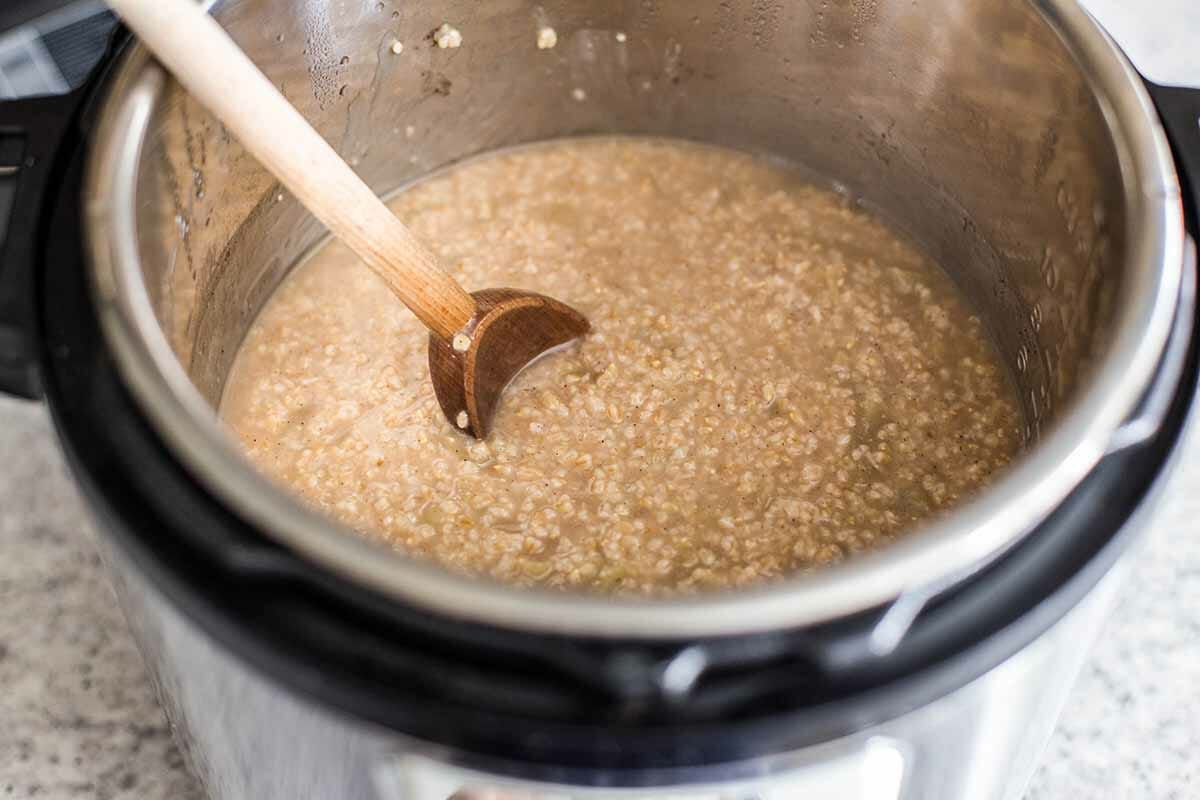 Steel Cut Oats in the Instant Pot stir the oats