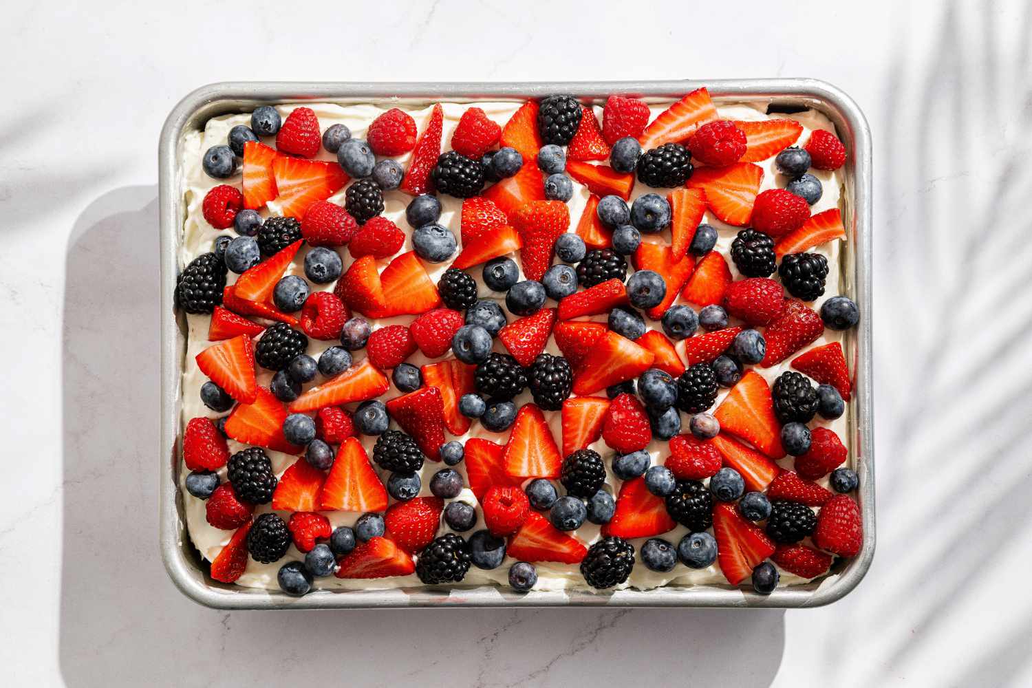 overhead view of Easy Berry Chantilly Cake