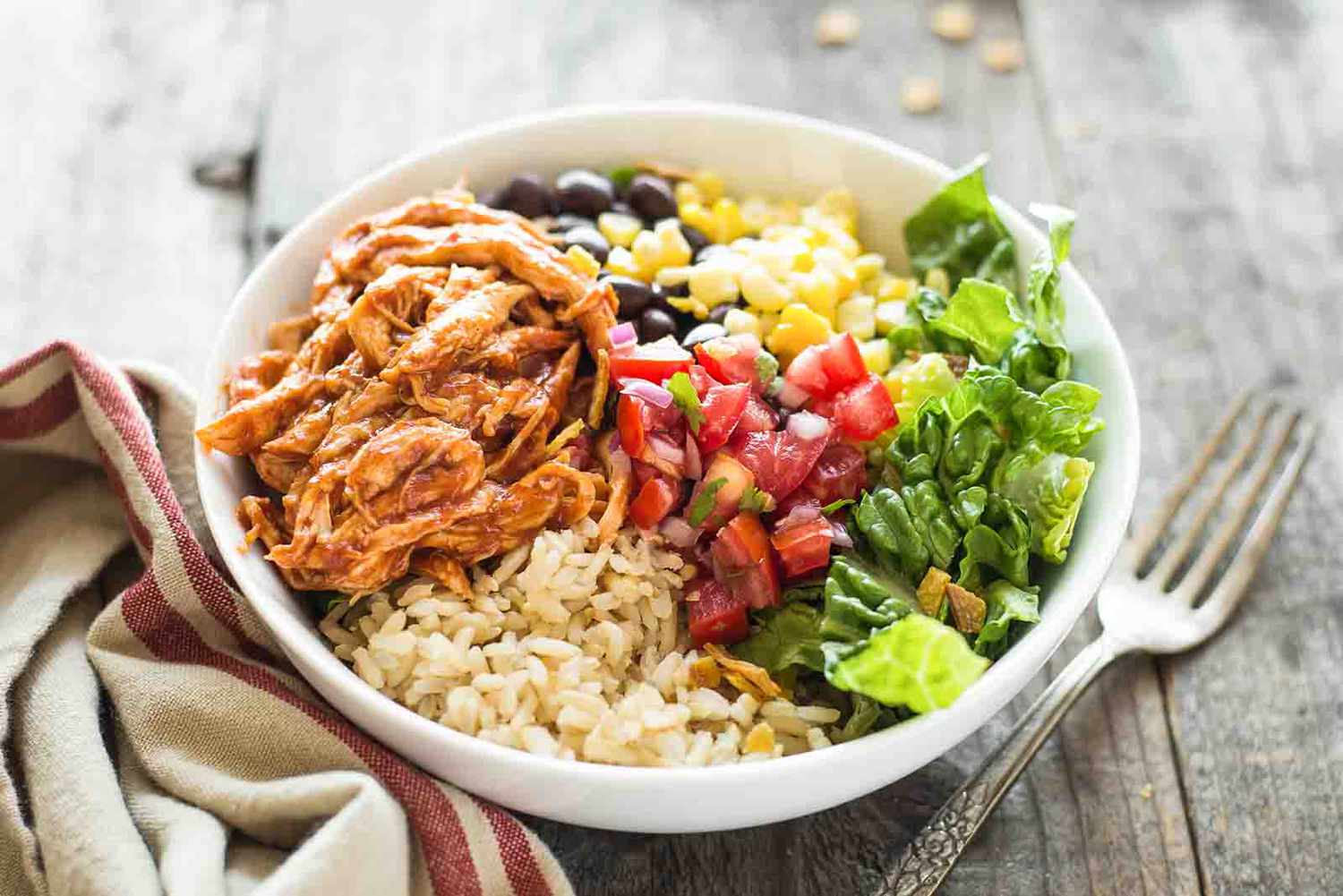 BBQ chicken and rice bowl