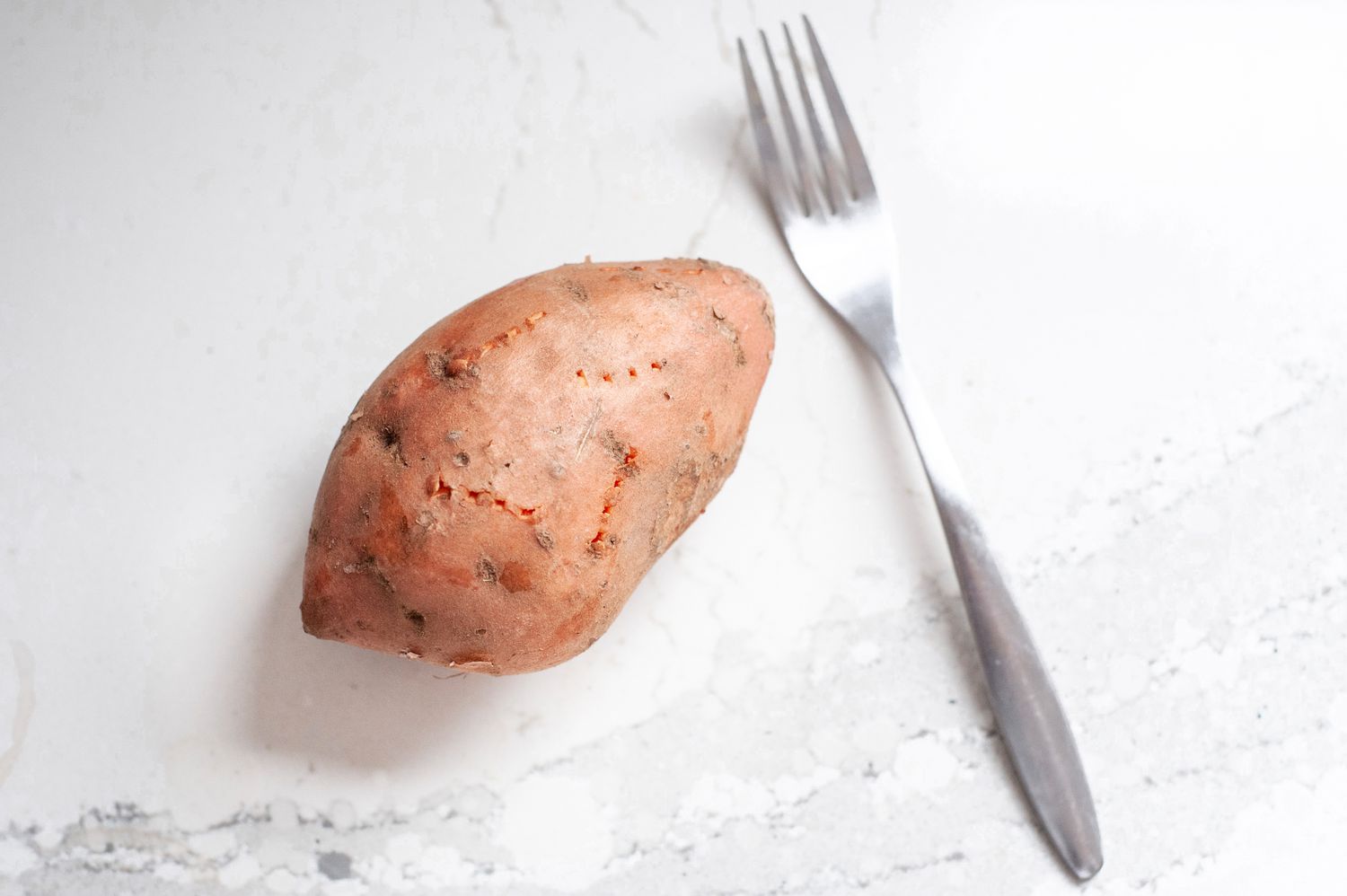 Sweet Potato Poked with a Fork for Microwave Sweet Potatoes Recipe