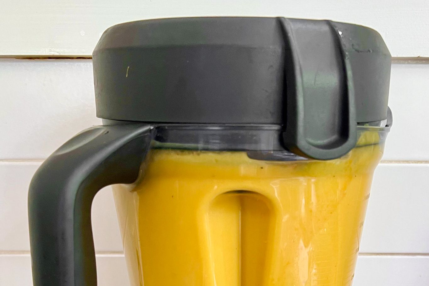 Vegan Butternut Squash Soup Ingredients Blended Together