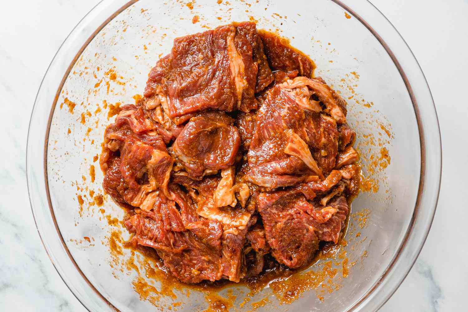 Meat Marinating in a Bowl for Sach Ko Jakak Recipe