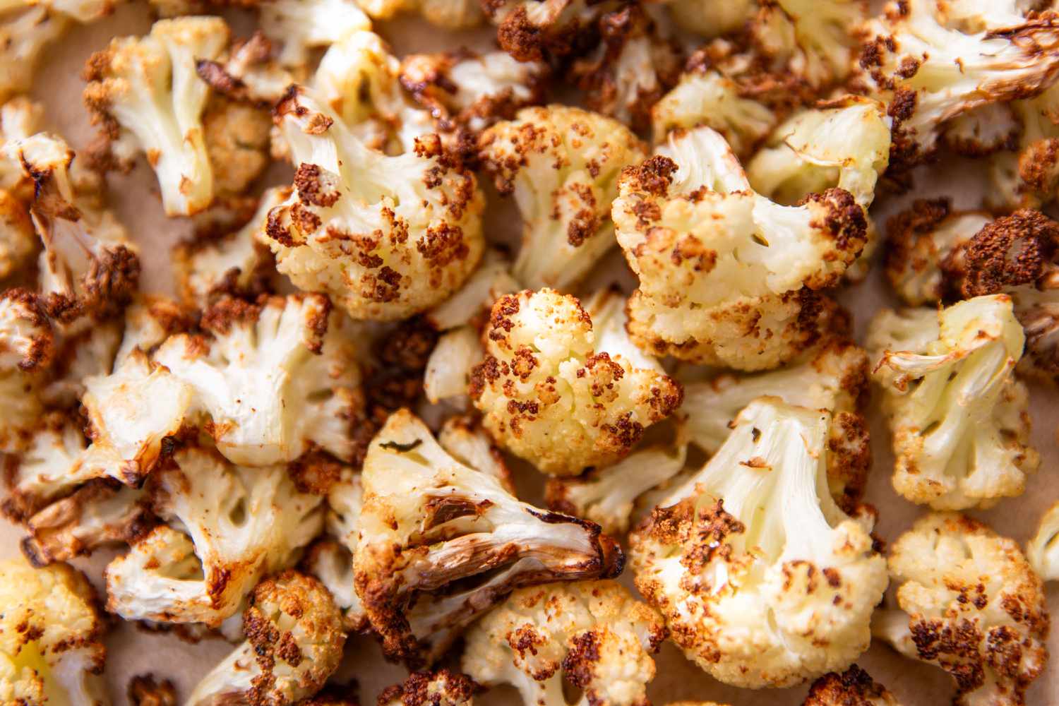 Close-up of Garlicky Air Fryer Cauliflower