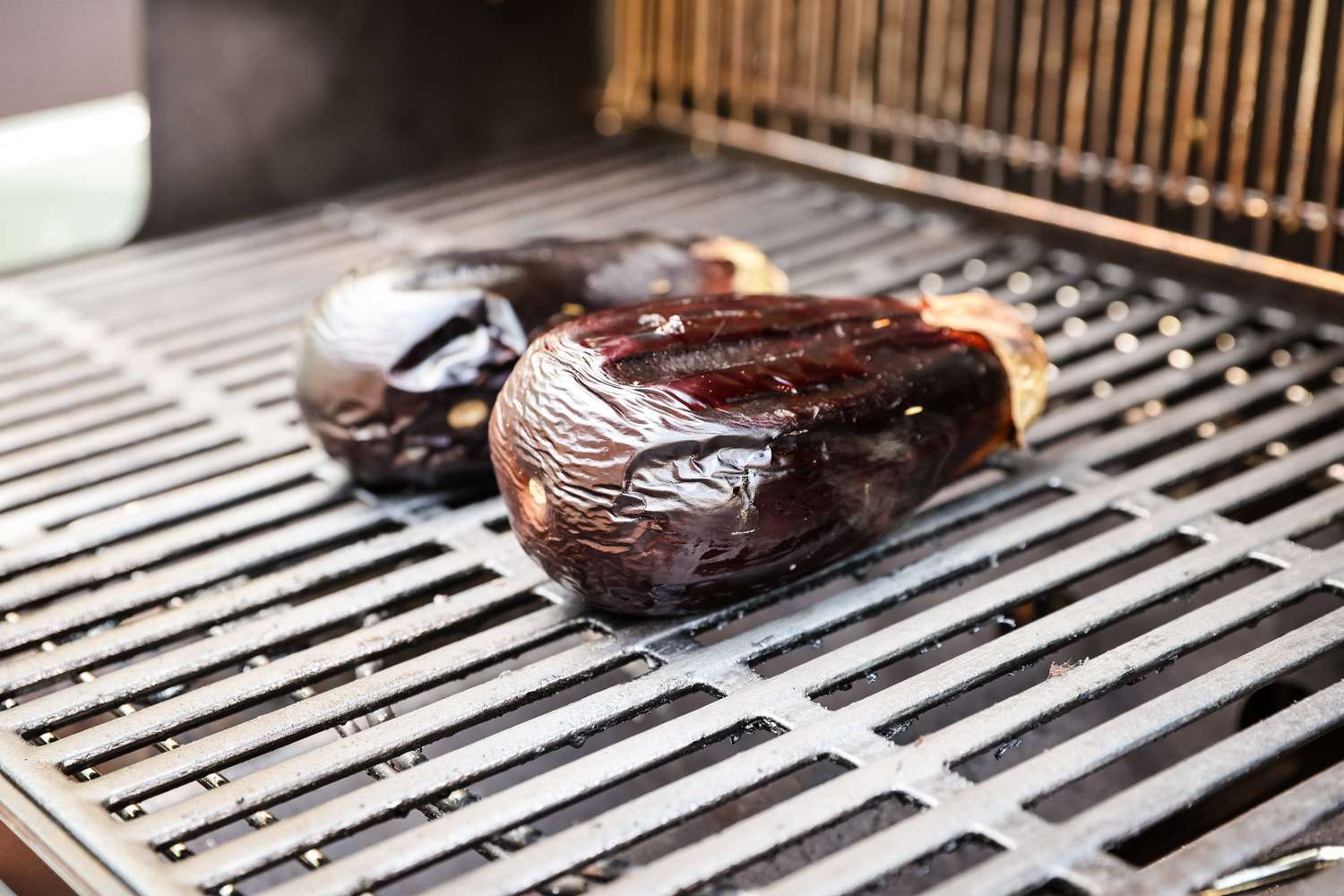 Whole Grilled Eggplant on the Grill