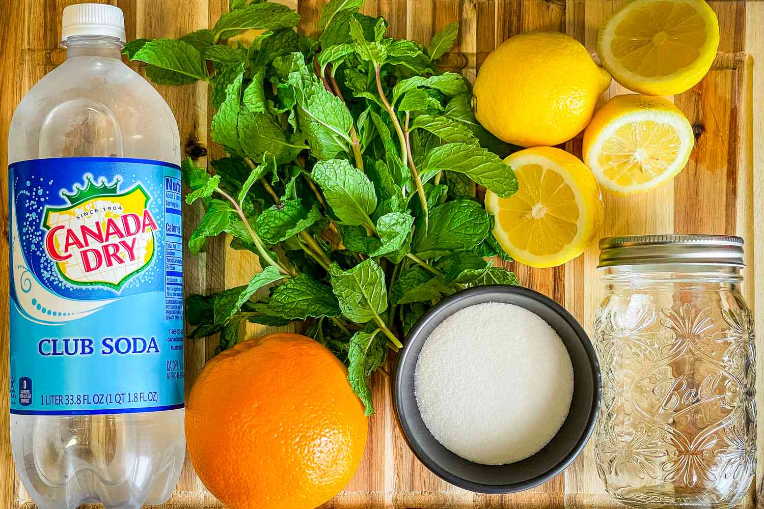 Ingredients to make summer drink