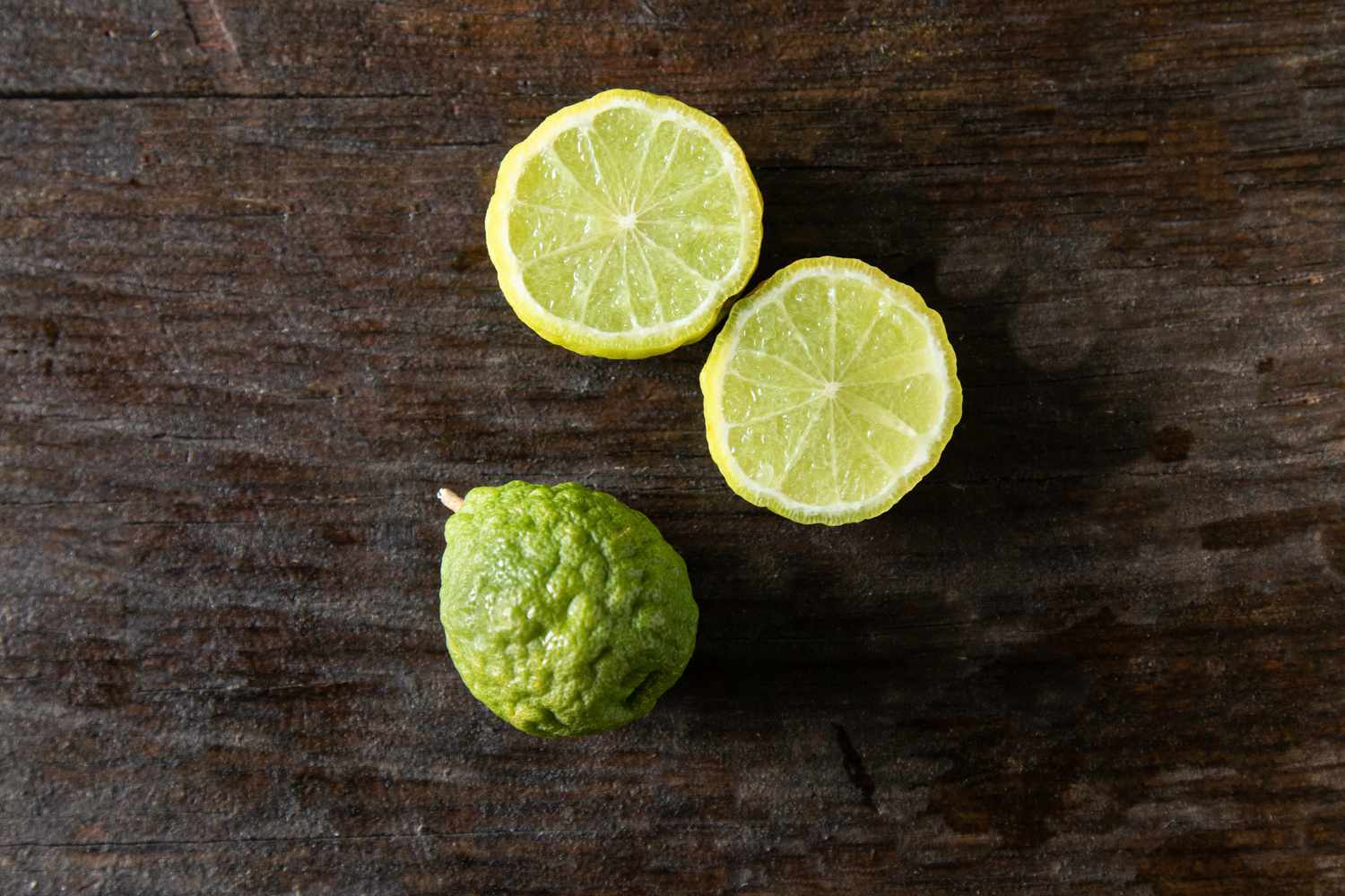 Market limes on dark background