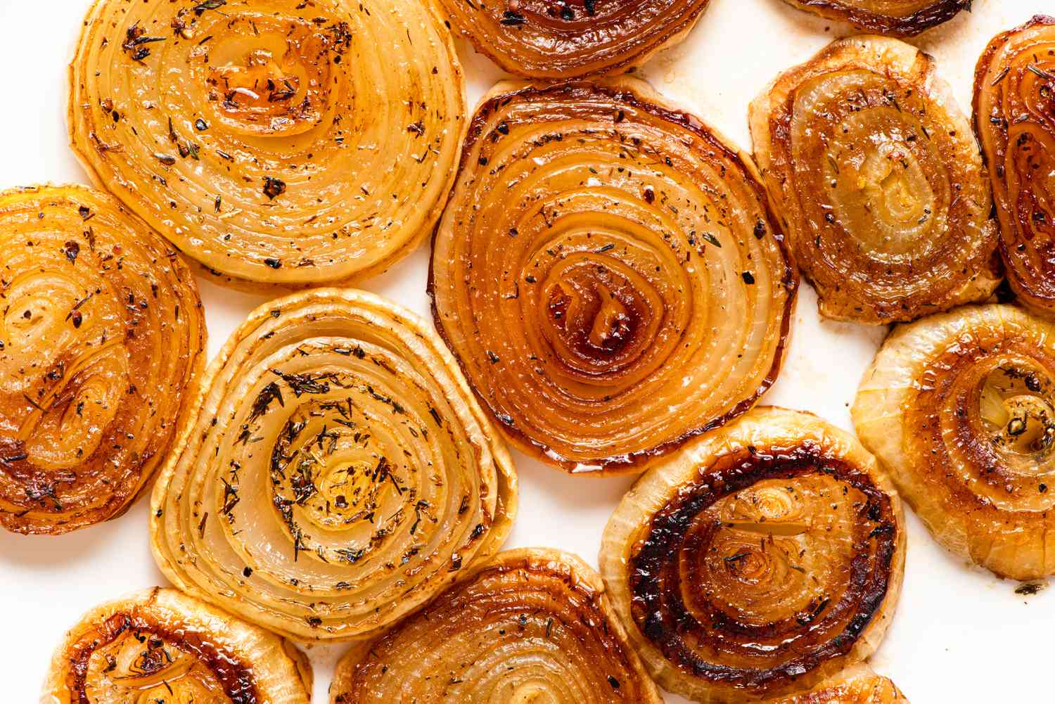 overhead close up view of Melting Onions