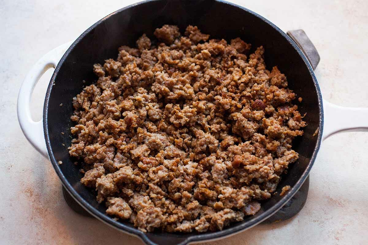 Frozen Breakfast Burrito Recipe cook the sausage