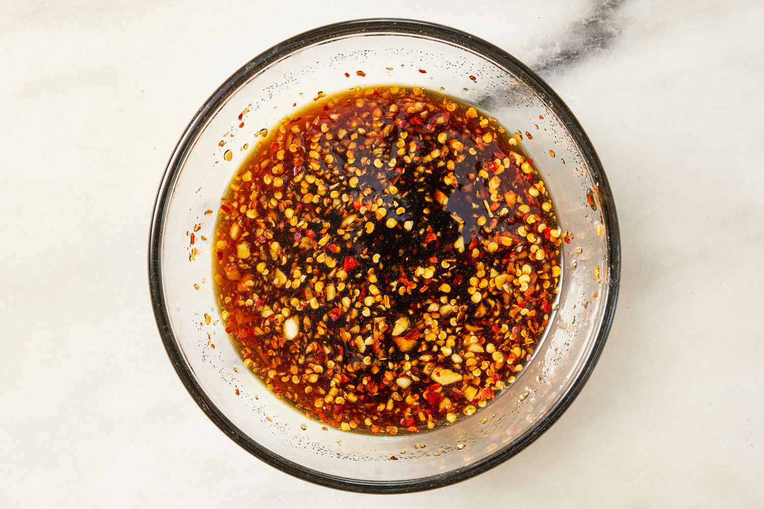 bowl of glaze for glazed pork chops recipe