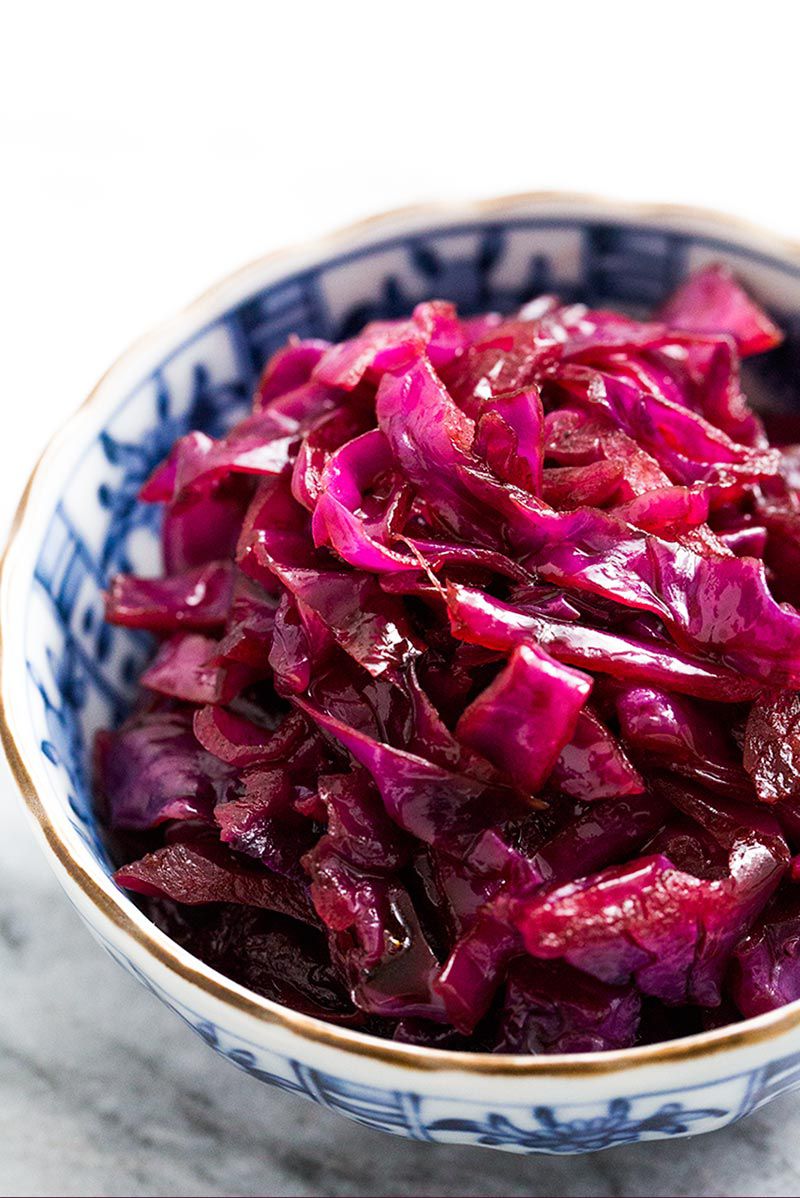 German Sweet and Sour Red Cabbage in a Bowl