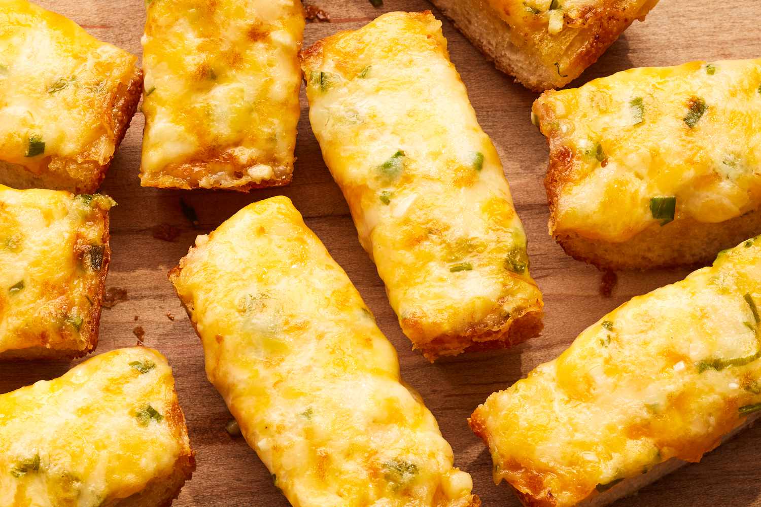 Slices of Cheesy Bread on a Table