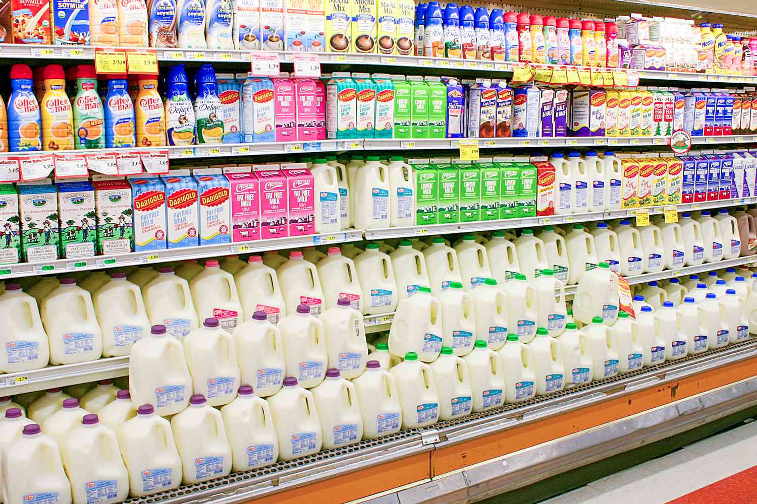 grocery store milk shelves