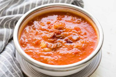 Tomato White Bean Bacon Soup