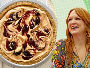 Ree Drummond pictured next to a peanut pie dessert