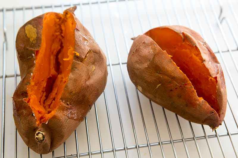 preparing sweet potatoes