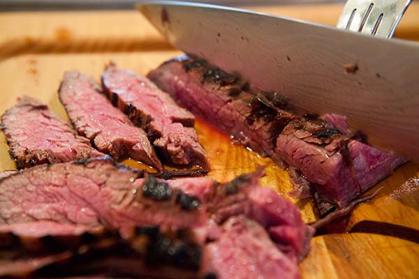 sliced teriyaki steak