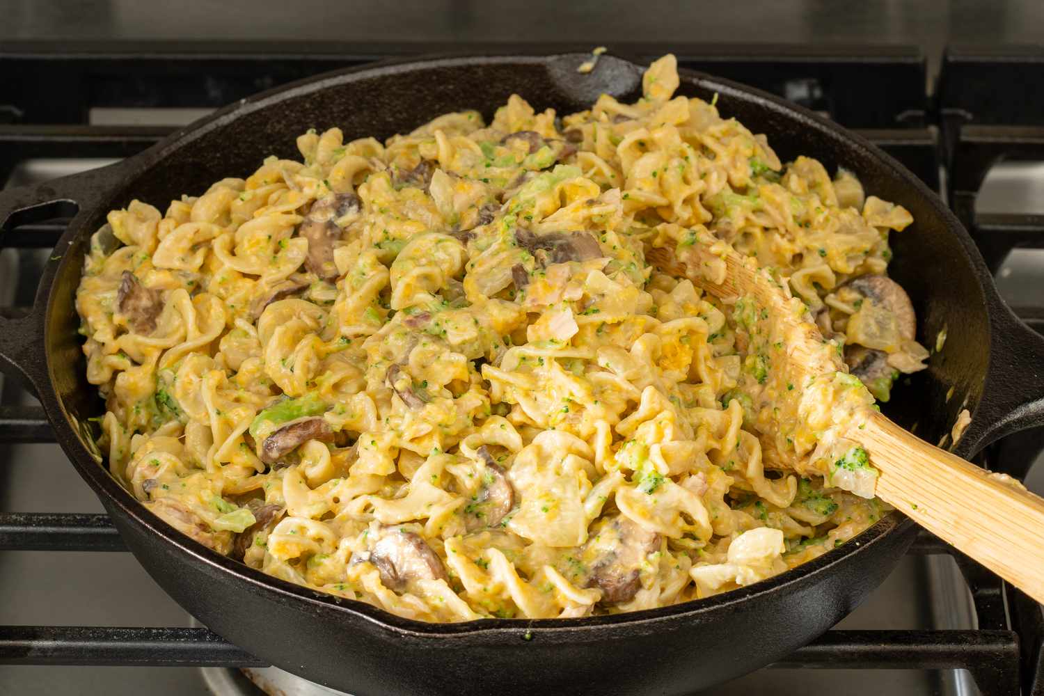 Tuna Noodle Casserole with canned soup before baking
