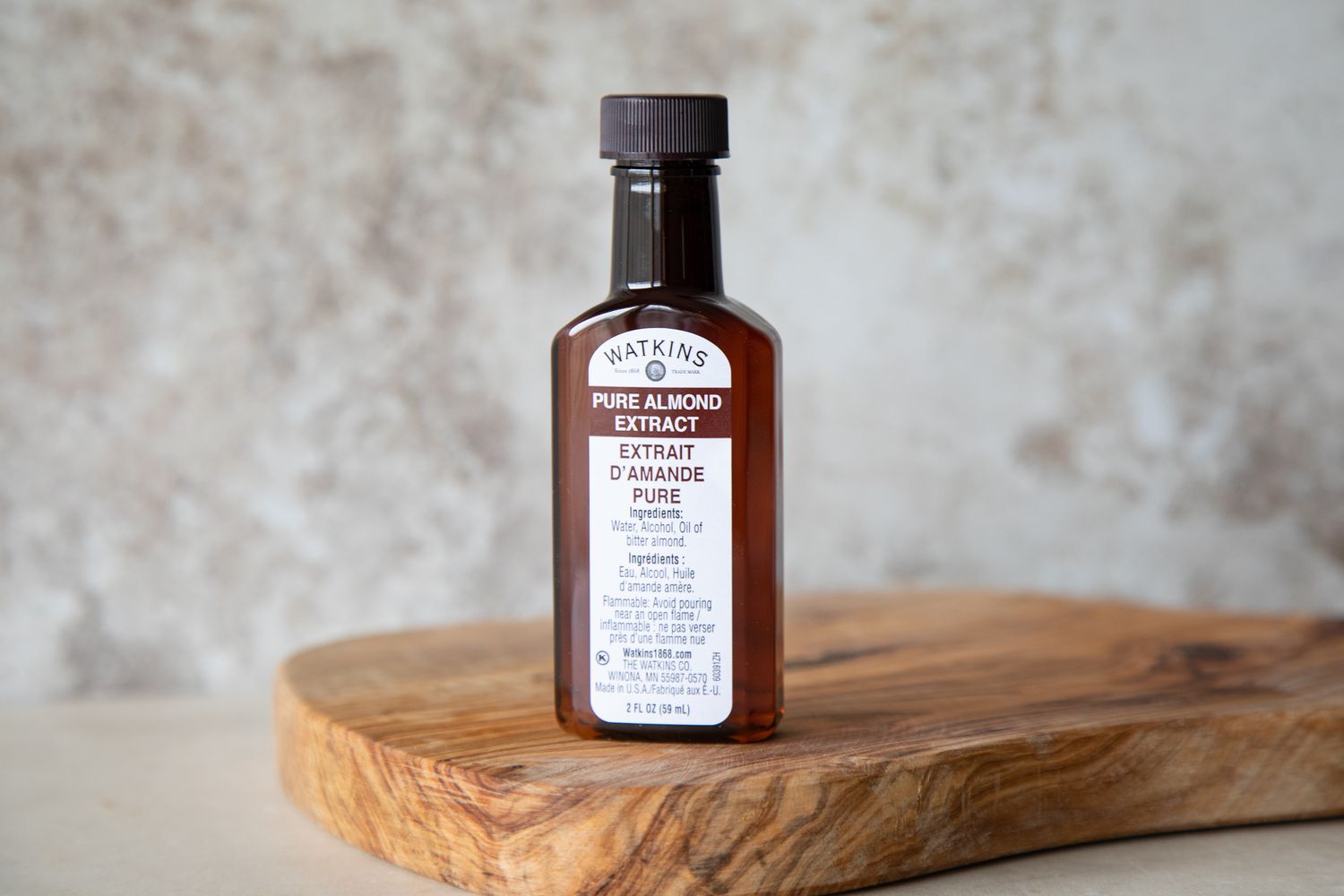 Bottle of Watkins Almond Extract