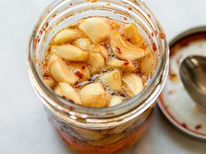 Fermented Garlic Honey in a Jar