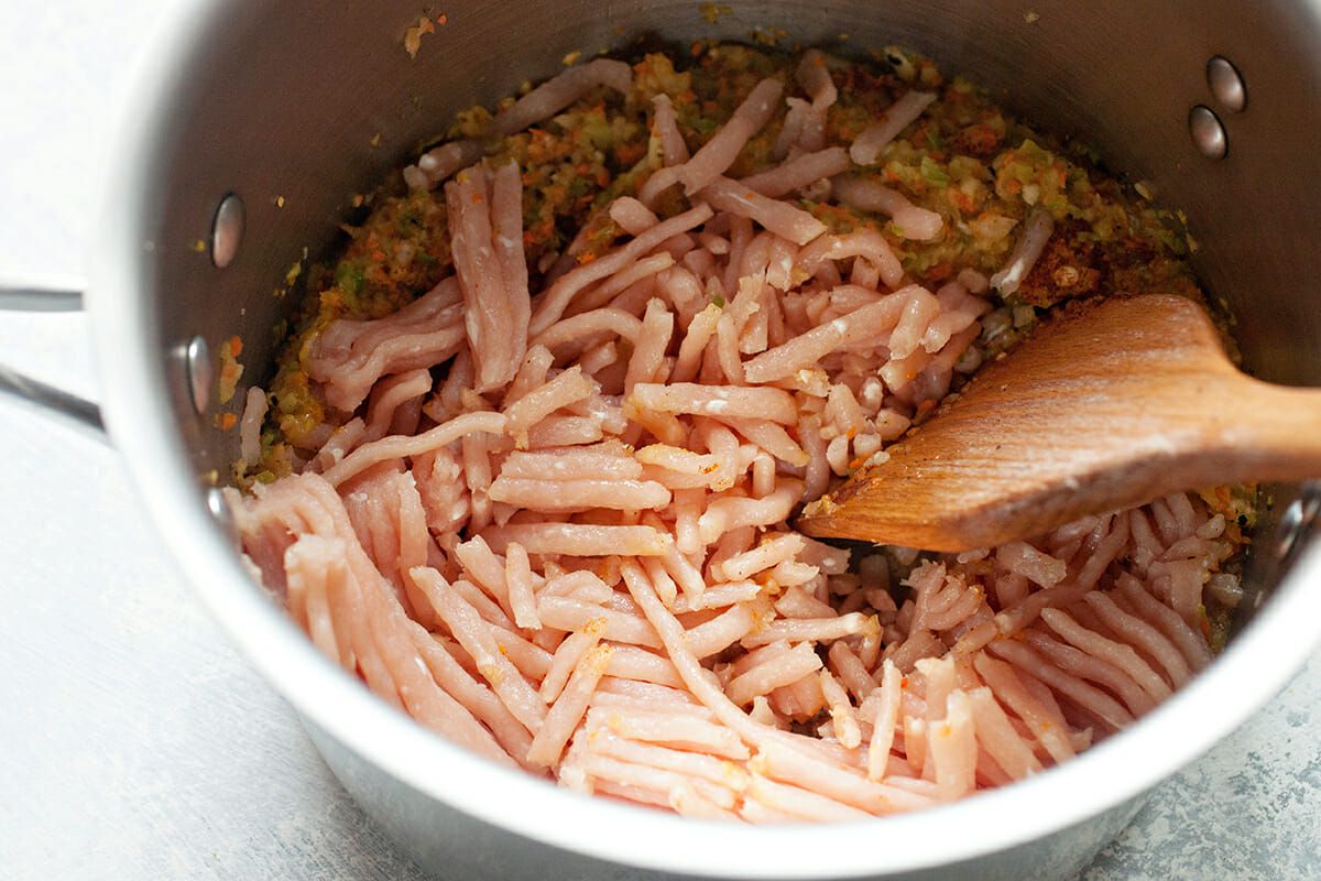 Cooking turkey for Sloppy Joes 