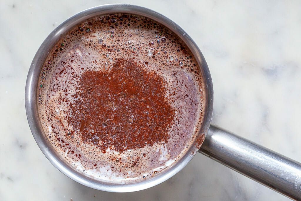 hot chocolate being made