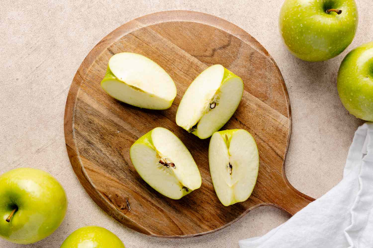 Apple Quartered on a Cutting Board for Apple Butter Recipe