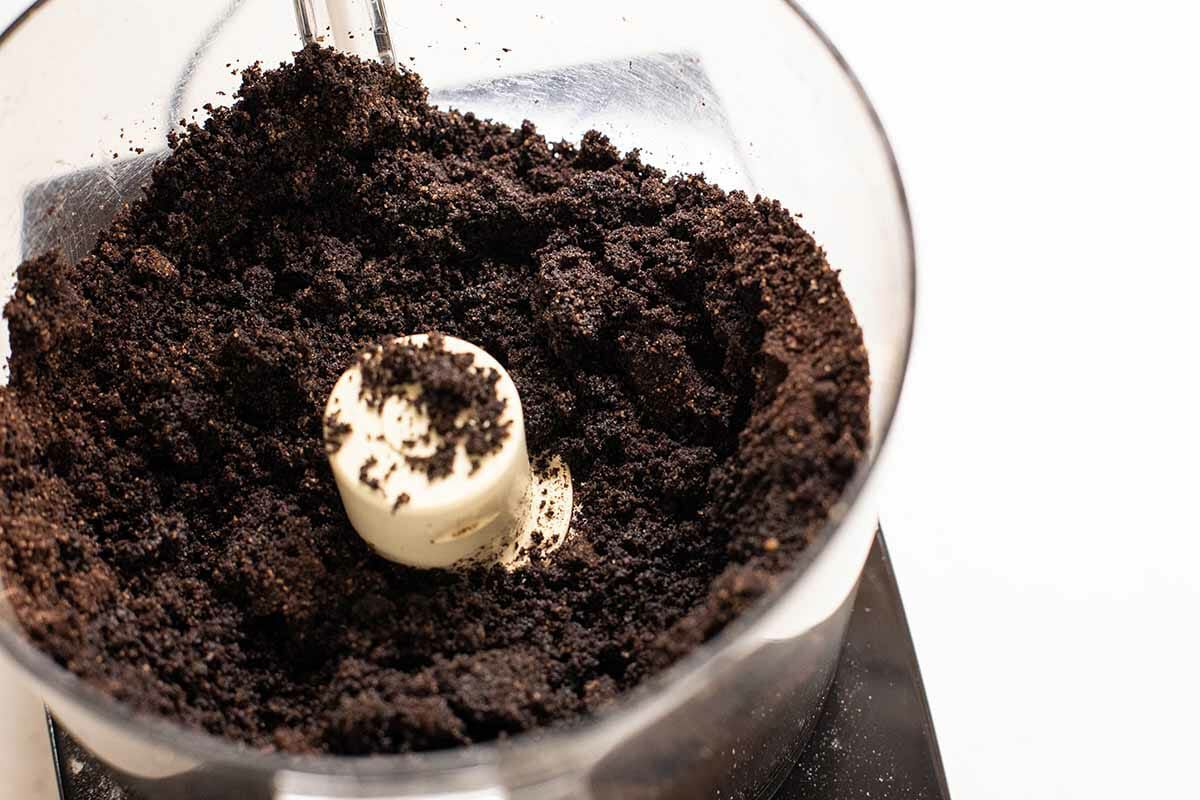 Frozen Peanut Butter Pie pulse the crust ingredients in a food processor