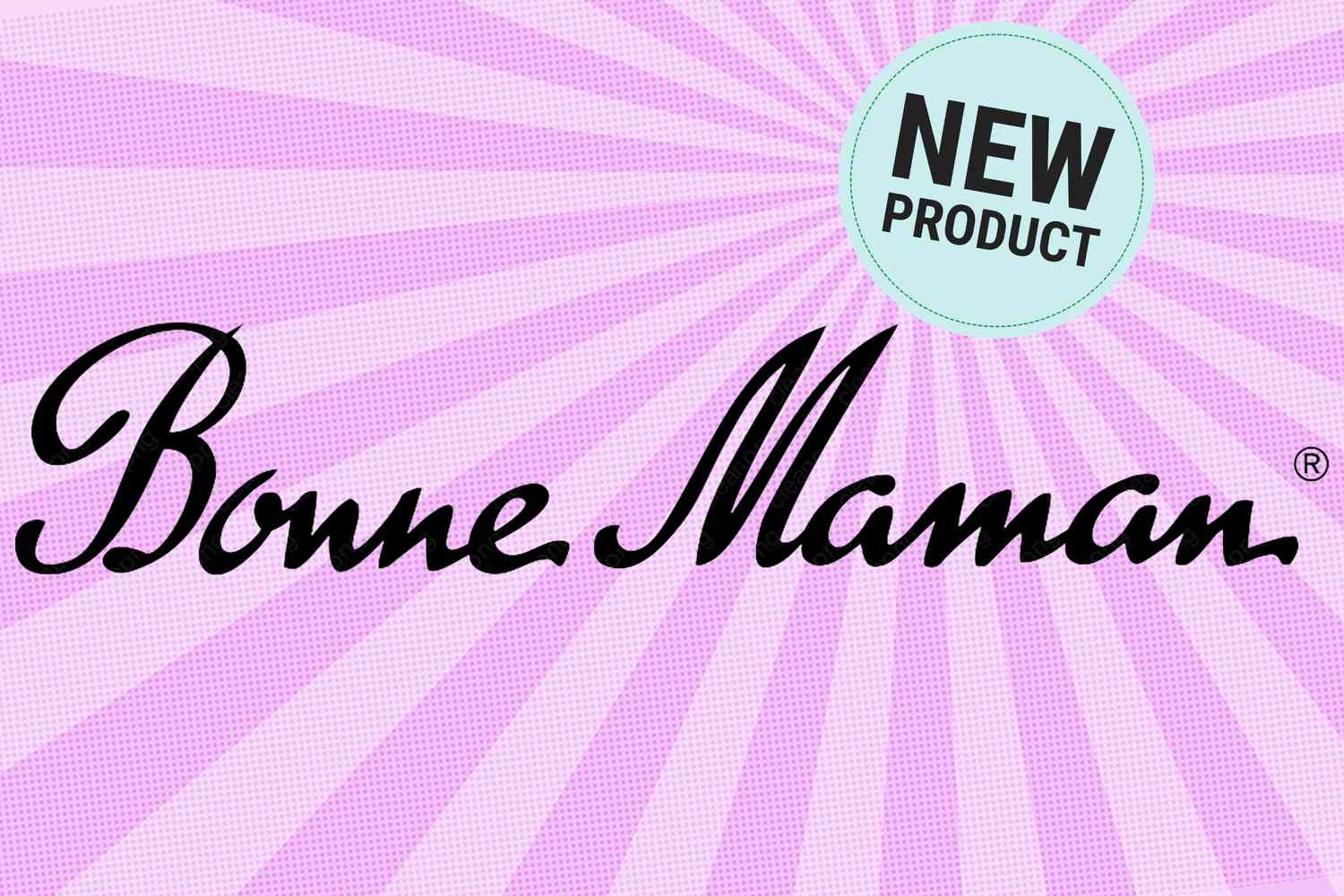 Label promoting a new product from the Bonne Maman brand