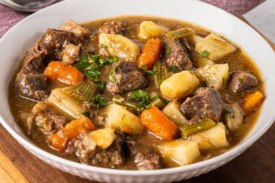Beef stew in a bowl