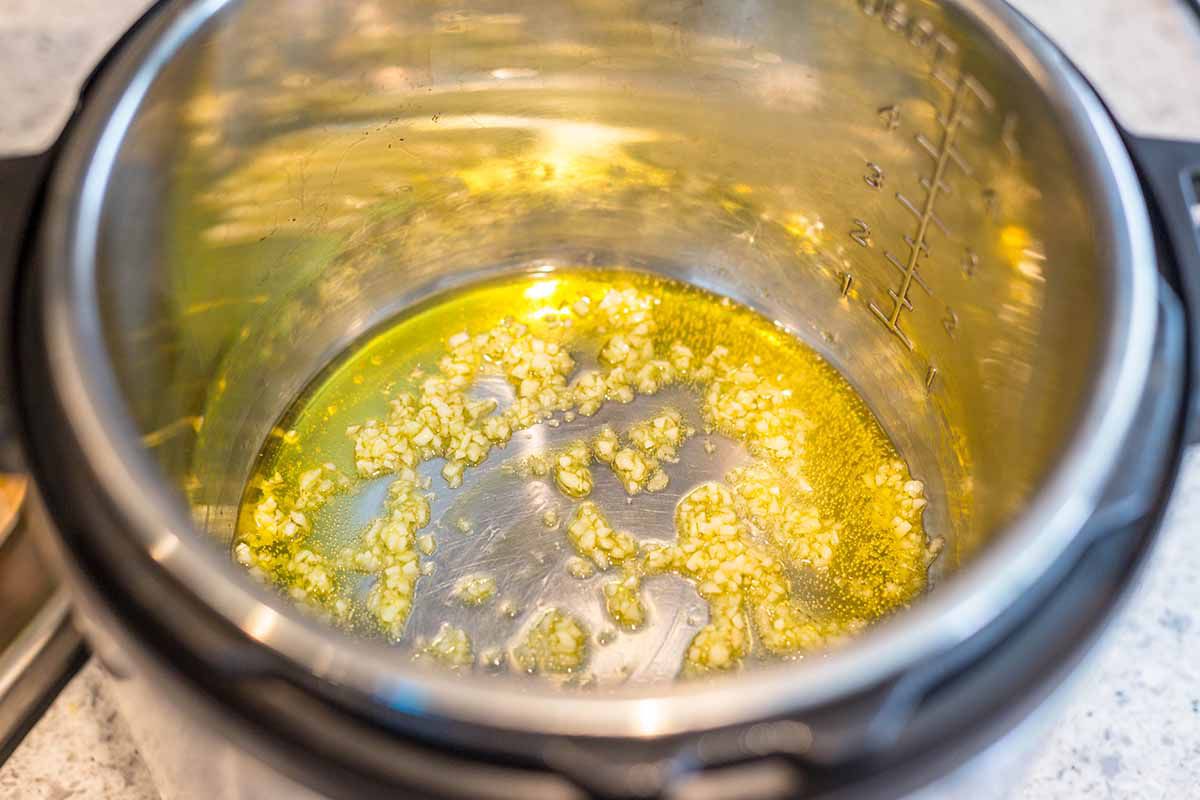 Best White Chicken Chili saute the garlic