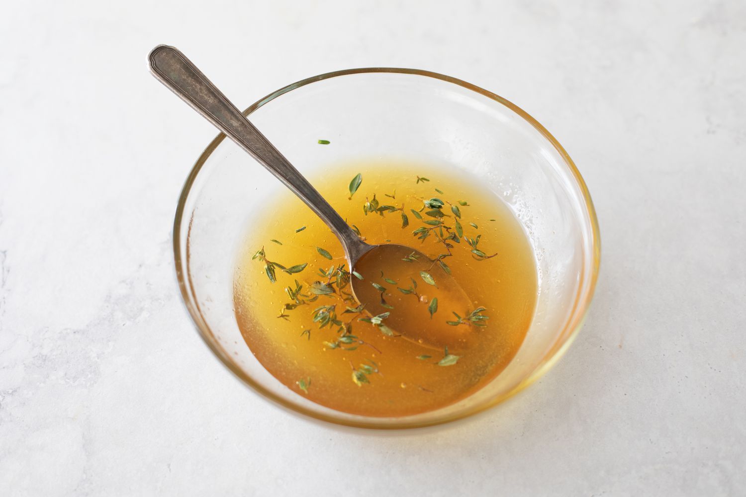 Bowl of Lemon-Thyme Honey for Whipped Ricotta Toast 