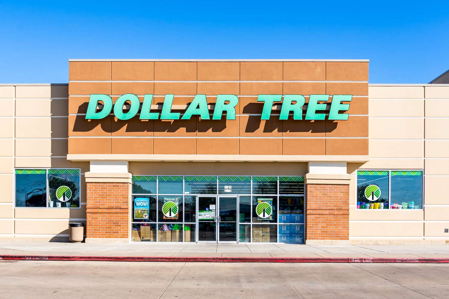 Dollar Tree storefront with logo and entrance visible.