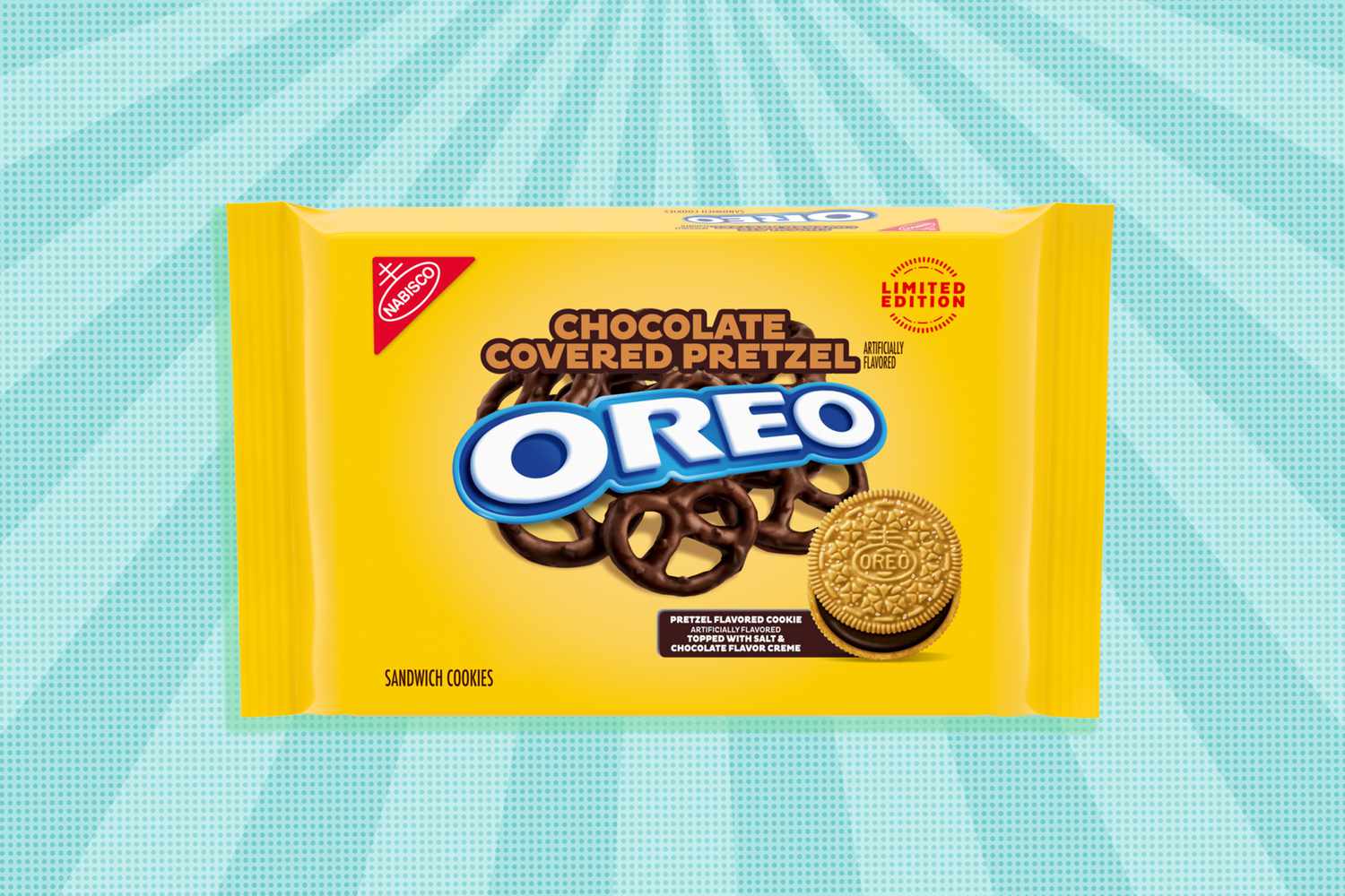 Package of Chocolate Covered Pretzel Oreos, limited edition flavor